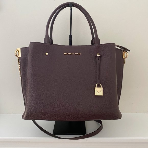 Michael Kors Handbags - Michael Kors Arielle Large Multiple Compartment Leather Satchel Bag Barolo